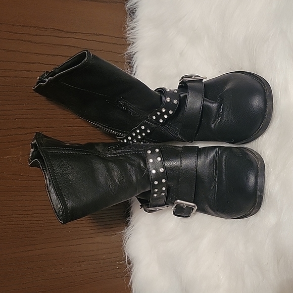 Vanity Shoes - Vanity black motorcycle style boots